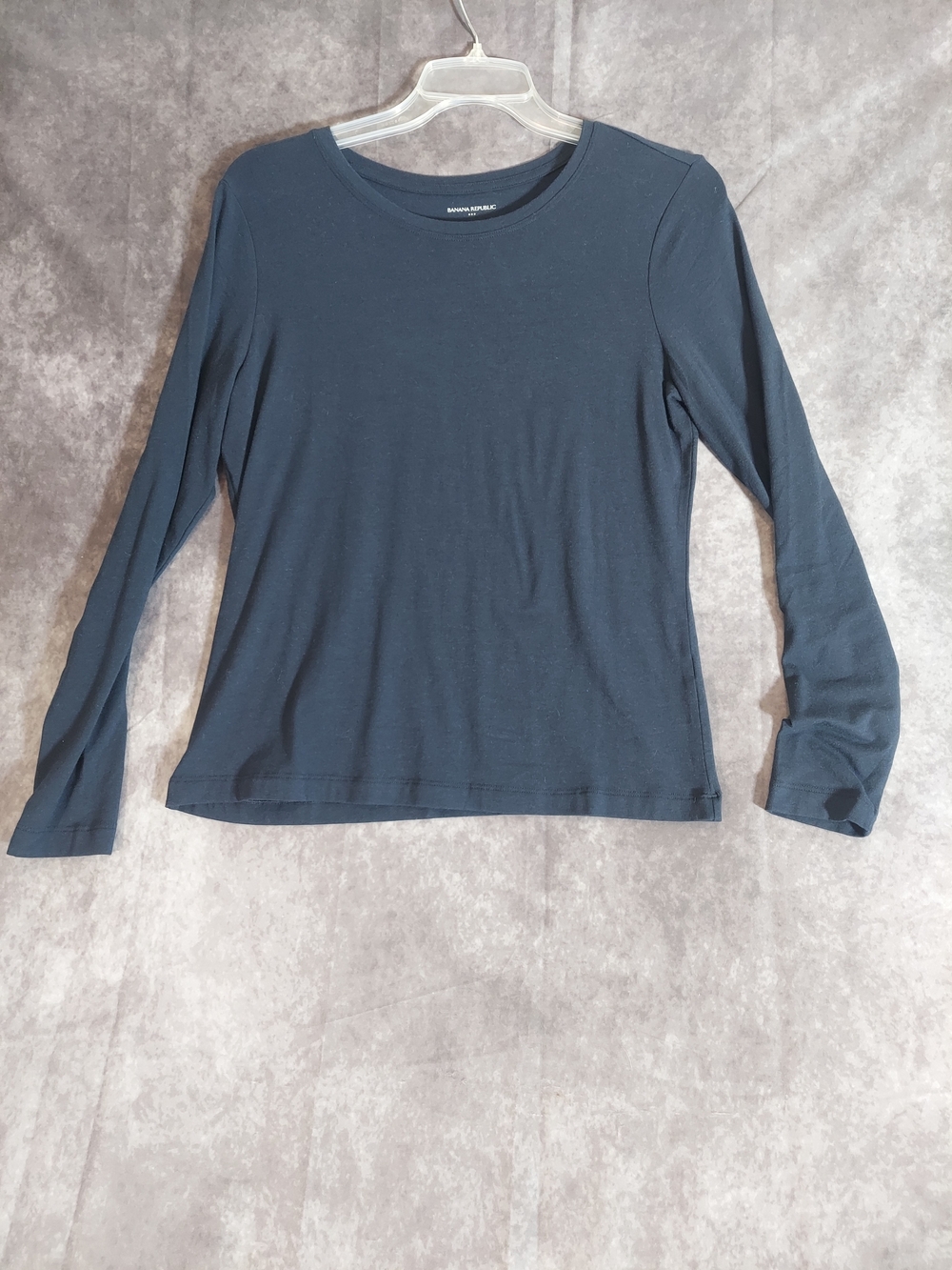 Banana Republic Timeless Tee Women Medium Black Crewneck LS Shirt M - Picture 2 of 6